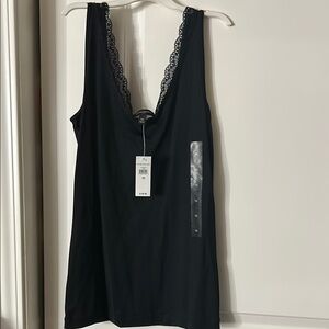 Banana Republic Woman’s Black Lace Trim Tank Top